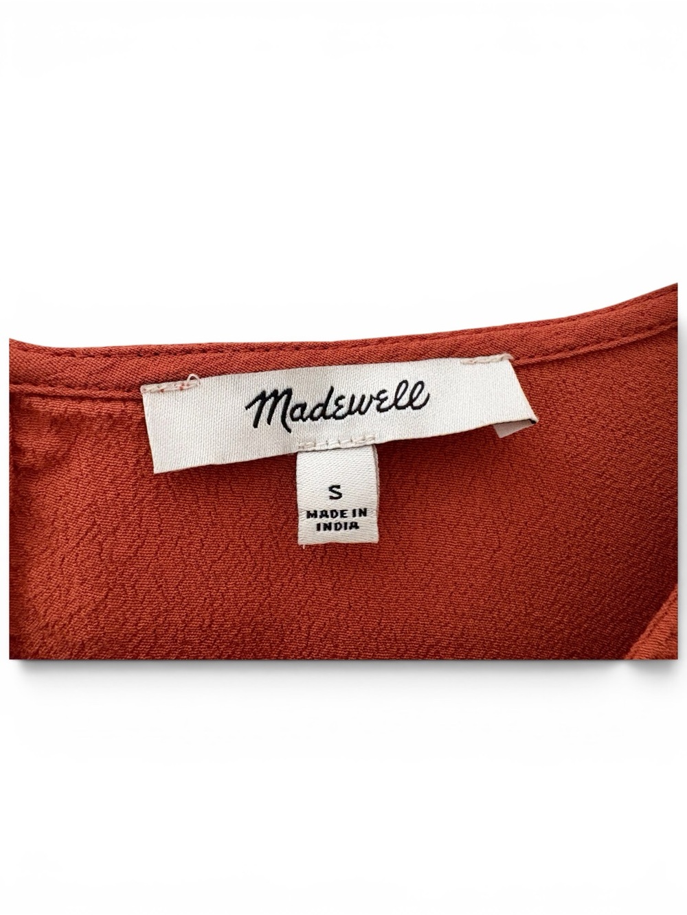 Madewell Rhyme V-Neck Blouse Top Burnished Mahogany Size Small - Picture 3 of 4